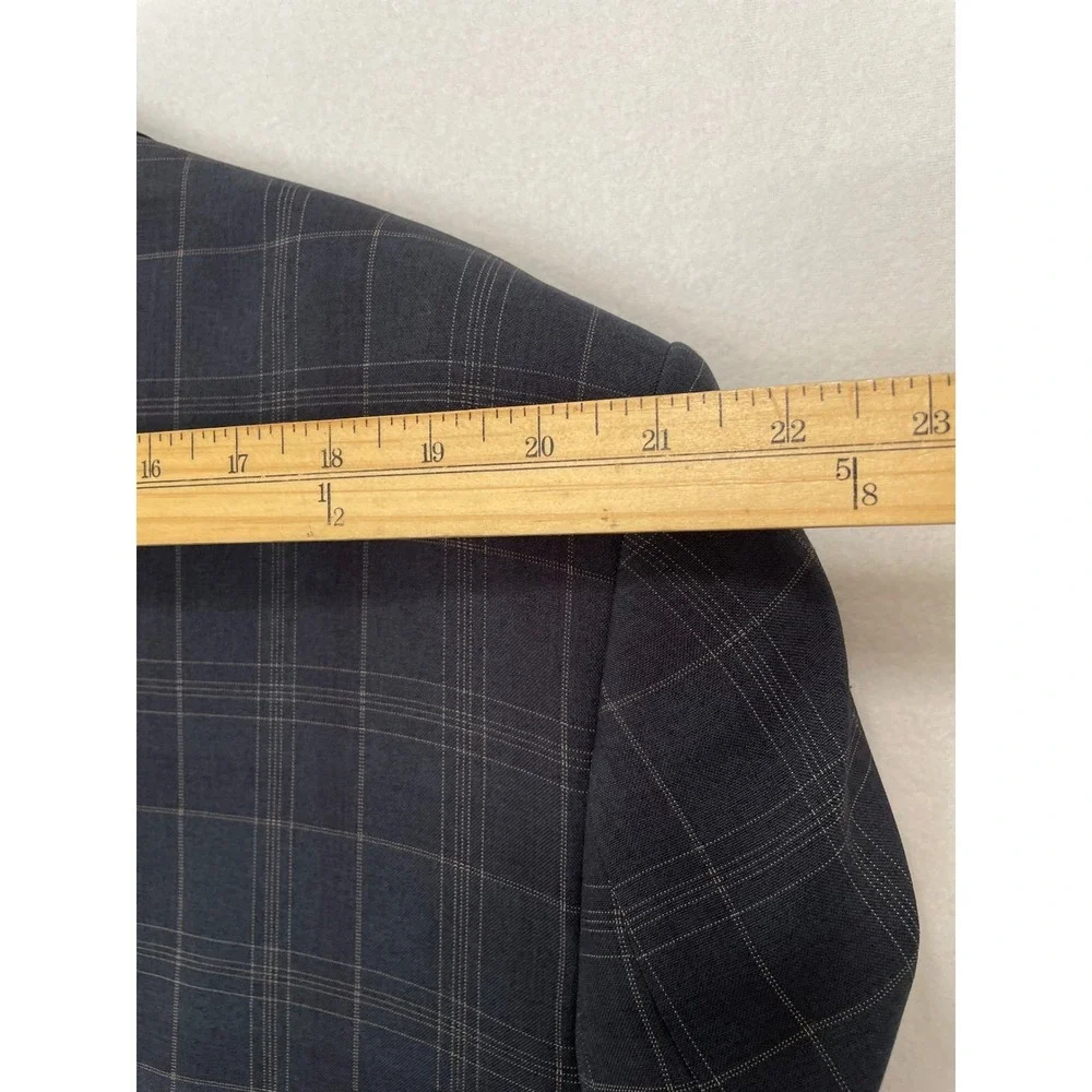 Giorgio Brutini Suit Mens 48L‎ Gray Plaid 3-Button Blazer Pleated Pants W42 Set